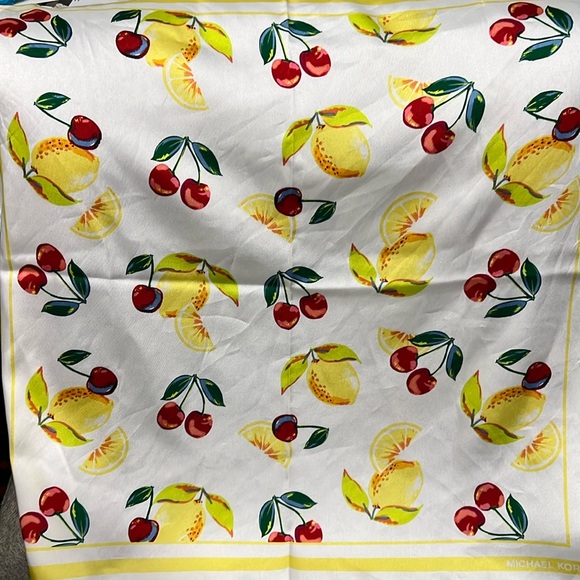 Michael Kors White Lemon & Cherry Scarf - Picture 3 of 4